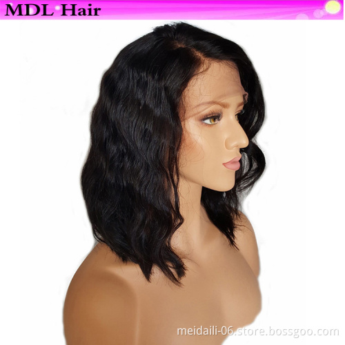 Lace Front Wig Human Hair Brazilian Lace With Baby Hair, Natural Black Swiss Lace Natural Wave Wigs
